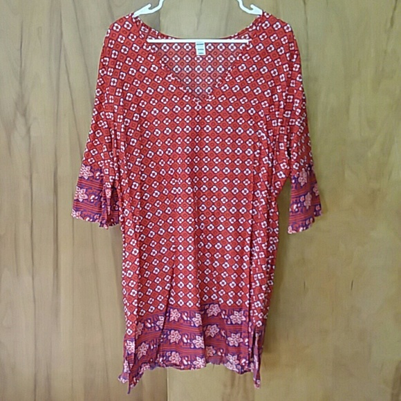 Old Navy Purple, Red, & White Tunic - Picture 1 of 6